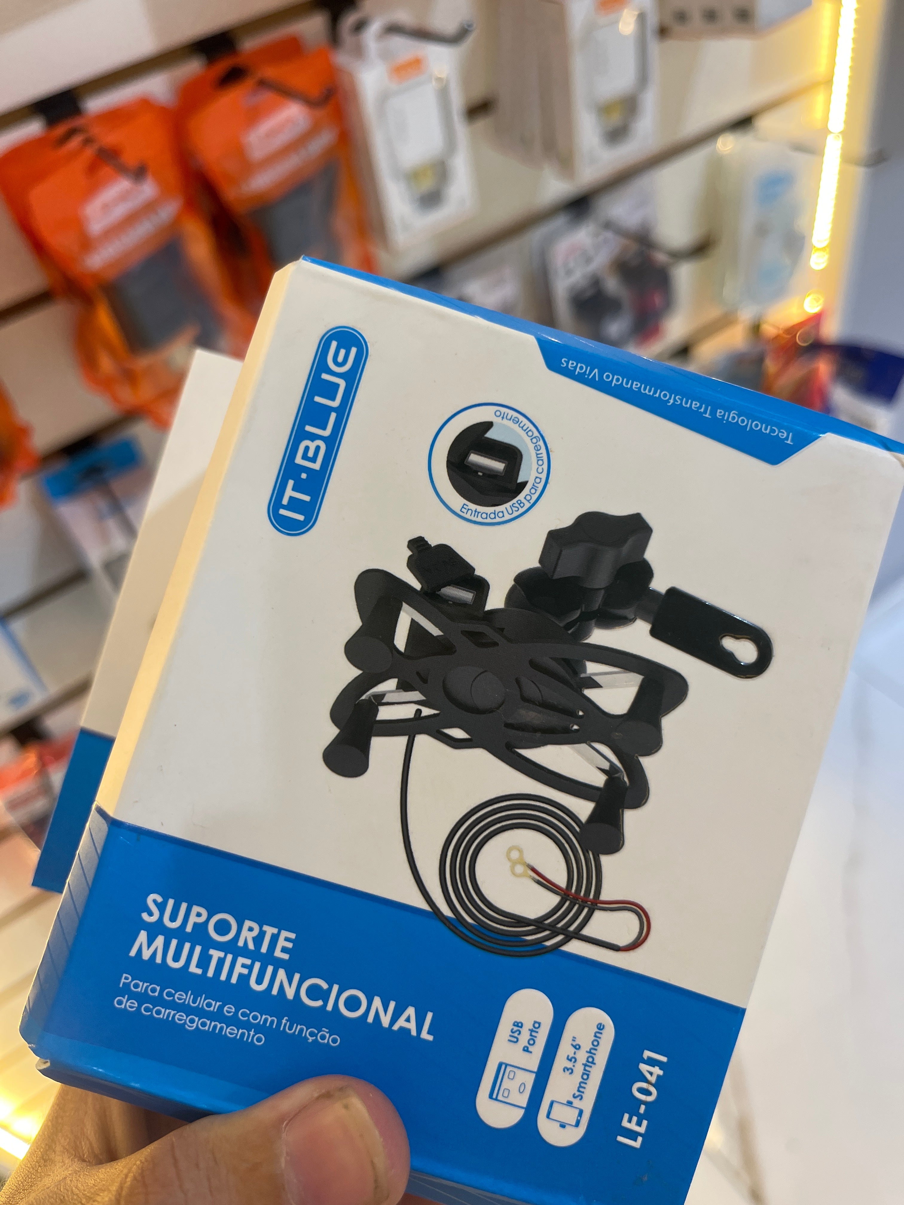 Suporte de moto com carregador