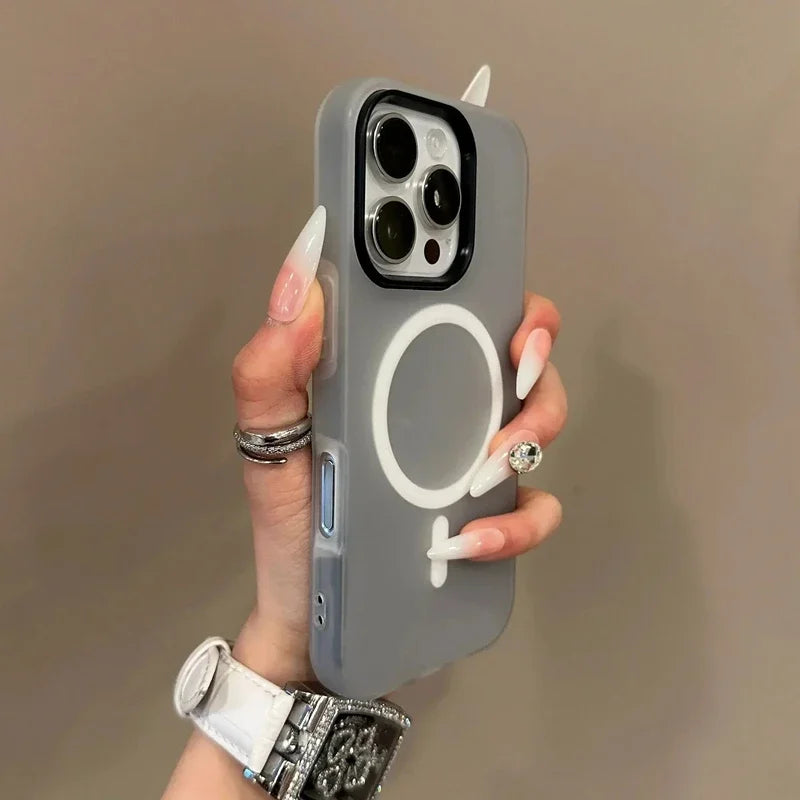 Capa de telefone fosca para iPhone 11 12 13 14 15 16 Pro Max Plus Capas de pára-choques magnéticos