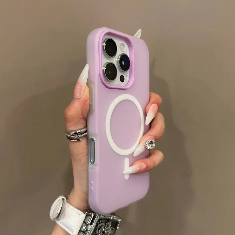 Capa de telefone fosca para iPhone 11 12 13 14 15 16 Pro Max Plus Capas de pára-choques magnéticos